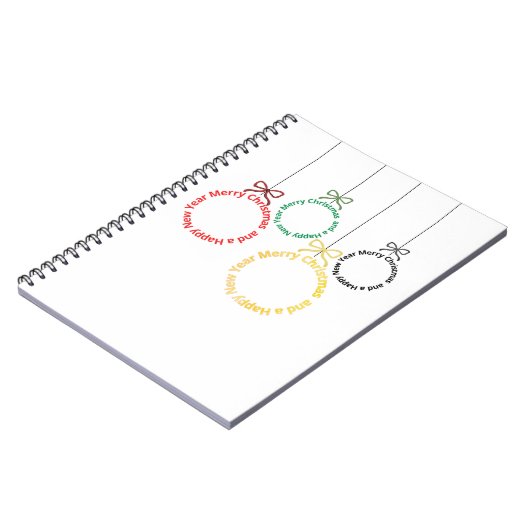 Christmas Ornaments Text Design Notizblock (Linke Seite)