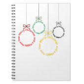 Christmas Ornaments Text Design Notizblock (Vorderseite)