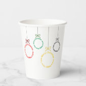 Christmas Ornaments Text Design Pappbecher (Vorderseite)