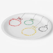 Christmas Ornaments Text Design Pappteller (Schrägansicht)