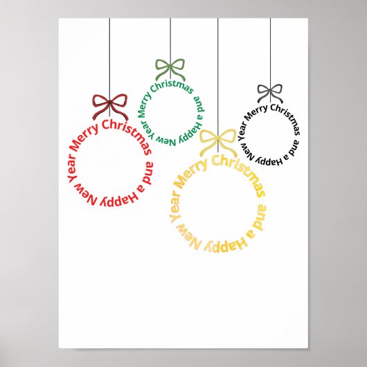 Christmas Ornaments Text Design Poster (Vorne)