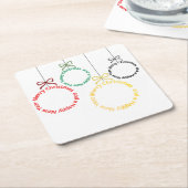 Christmas Ornaments Text Design Rechteckiger Pappuntersetzer (angewinkelt)