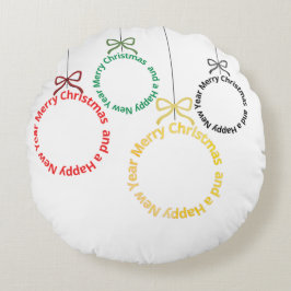 Christmas Ornaments Text Design Rundes Kissen