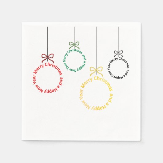 Christmas Ornaments Text Design Serviette (Vorderseite)