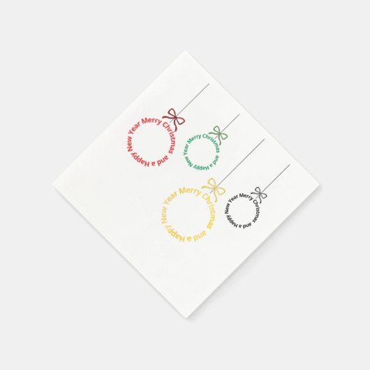 Christmas Ornaments Text Design Serviette (Ecke)