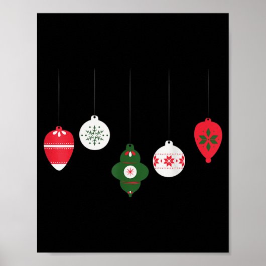 Christmas Ornaments Winter Holiday Seasonal Poster (Vorne)