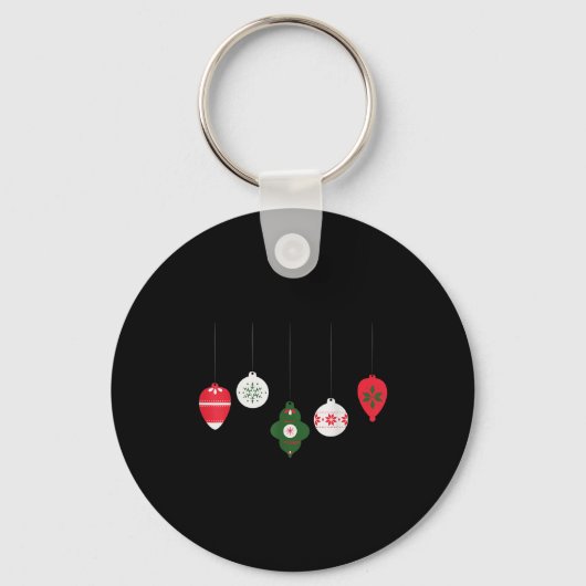 Christmas Ornaments Winter Holiday Seasonal Schlüsselanhänger (Vorderseite)