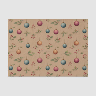 Christmas Ornaments with Brown Tissue Paper Seidenpapier