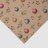 Christmas Ornaments with Brown Tissue Paper Seidenpapier (Ausschnitt)