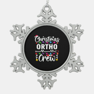 Christmas Ortho Crew Nurse Doctor Tech Orthopädie Schneeflocken Zinn-Ornament