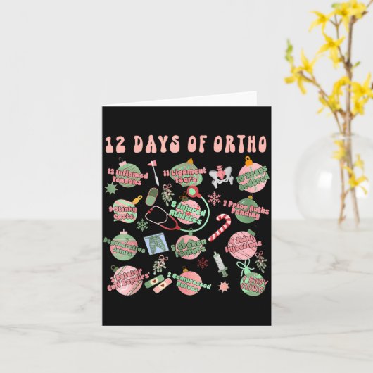 Christmas Orthopedic 12 Days Of Ortho Ortho Nurse Karte (Gelbe Blume)