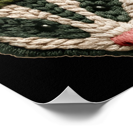 Christmas Ossum Santa Hat Forest Animal Winter Aes Poster (Ecke)