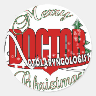CHRISTMAS OTOLARYNGOLOGISTISCHER HAUSARZT RUNDER AUFKLEBER