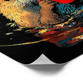 Christmas Otter Drinks Coffee Art Print Poster (Ecke)