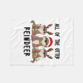 Christmas Otters Cute All Of The Otter Reindeer Fleecedecke (Vorderseite (Horizontal))