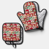 Christmas Oven Mitt Ofenhandschuh & Topflappen-Set (Vorderseite/Rückseite)