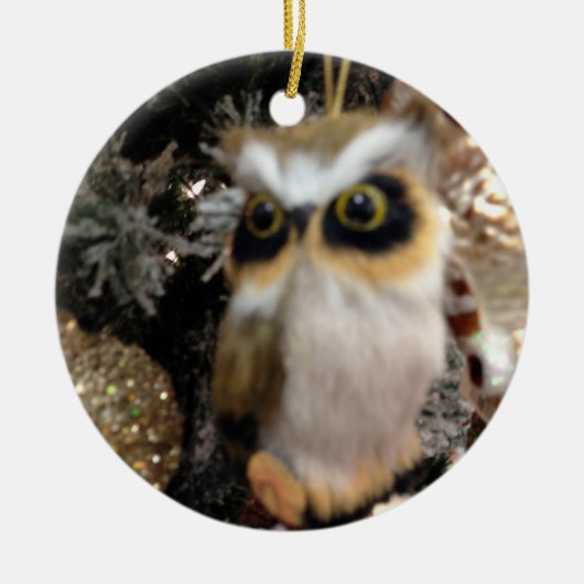CHRISTMAS OWL CHRISTMAS ORNANAS KERAMIK ORNAMENT (Vorne)