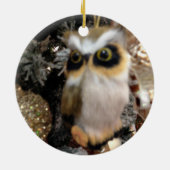 CHRISTMAS OWL CHRISTMAS ORNANAS KERAMIK ORNAMENT (Hinten)