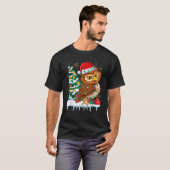 Christmas Owl Cute Christmas Lights Reindeer Santa T-Shirt (Vorne ganz)