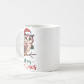 Christmas Owl Festive Design Merry Christmas Kaffeetasse (Vorderseite Links)