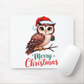 Christmas Owl Festive Design Merry Christmas Mousepad (Mit Mouse)