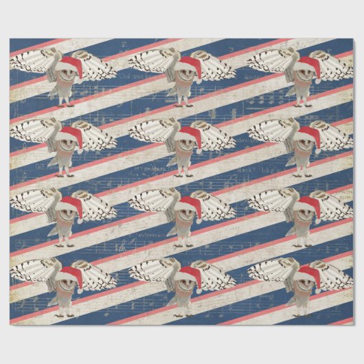CHRISTMAS OWL Geschenkpapier (Flach)