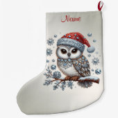 Christmas Owl Holiday Stocking Großer Weihnachtsstrumpf (Rückseite)