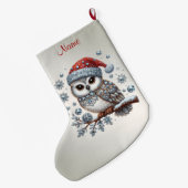 Christmas Owl Holiday Stocking Großer Weihnachtsstrumpf (Rückseite (Hängend))