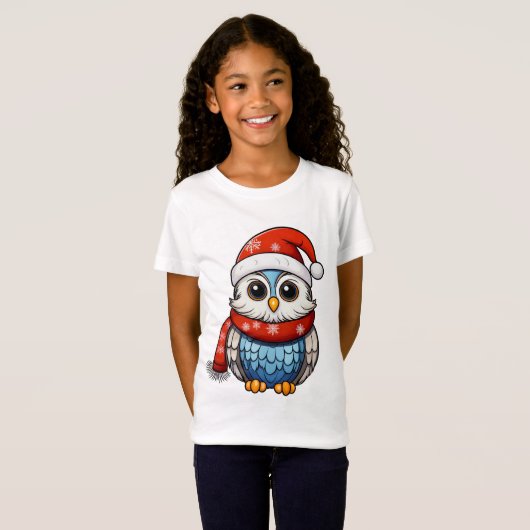 Christmas Owl – Holiday T-Shirt for Kids and Teens (Vorne ganz)