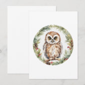 christmas owl illustration owl wall art holiday  hinweiskarte (Vorne/Hinten)