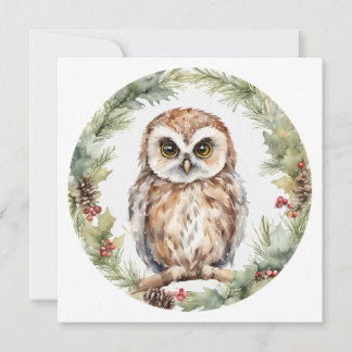 christmas owl illustration owl wall art holiday mitteilungskarte