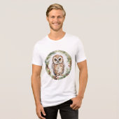christmas owl illustration owl wall art holiday  Tri-Blend shirt (Vorderseite voll)