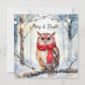 Christmas Owl Karte (Vorderseite)