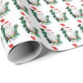 Christmas Owl Strumpf Wreath Whimsical Wildlife Geschenkpapier (Rolleneckpunkt)