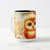Christmas Owl zweifarbige Tasse (Vorderseite Links)