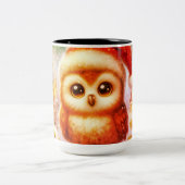Christmas Owl zweifarbige Tasse (Mittel)
