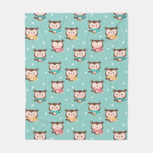 Christmas Owls Fleece Blanket (Vorderseite)