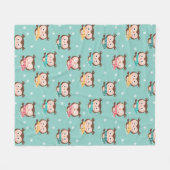 Christmas Owls Fleece Blanket (Vorderseite (Horizontal))