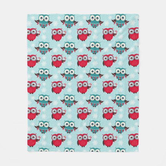 Christmas Owls Fleece Blanket (Vorderseite)