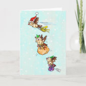 Christmas Owls Gruß Karte (Vorderseite)