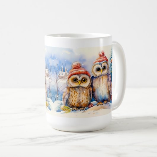 Christmas Owls Kaffeetasse (VorderseiteRechts)
