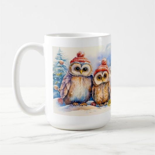 Christmas Owls Kaffeetasse (Links)