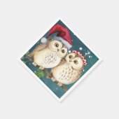 Christmas Owls Paper Napkin Serviette (Ecke)