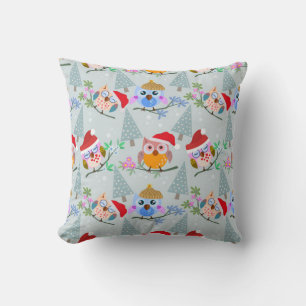 Christmas Owls Pattern Kissen