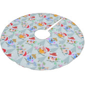 Christmas Owls Pattern Polyester Weihnachtsbaumdecke (Schrägansicht)