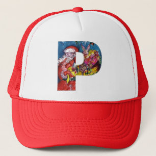 CHRISTMAS P SCHREIBEN / SANTA MIT GIFTMONOGRAMM TRUCKERKAPPE