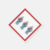 Christmas Painted Blue und White Ginger Jar Serviette (Ecke)