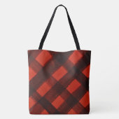 Christmas Painted Red Black Plaid Tartan Holiday Tasche (Rückseite)