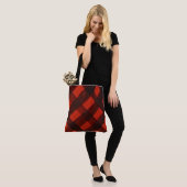 Christmas Painted Red Black Plaid Tartan Holiday Tasche (Am Model)