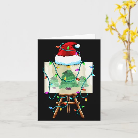Christmas Painter Design _ Santa Xmas Paint Artist Karte (Gelbe Blume)